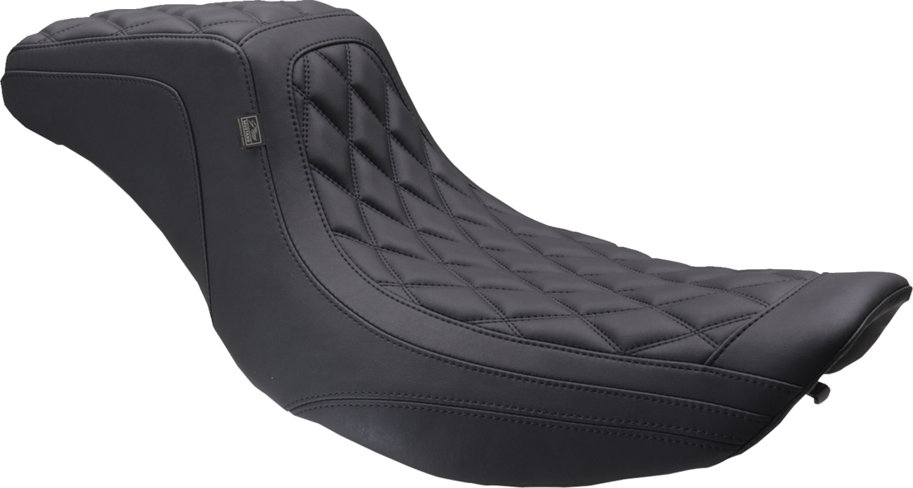 One Piece 2-Up Squareback Seat - Double Diamond - Black Stitch - FLH/FLT '97-'07