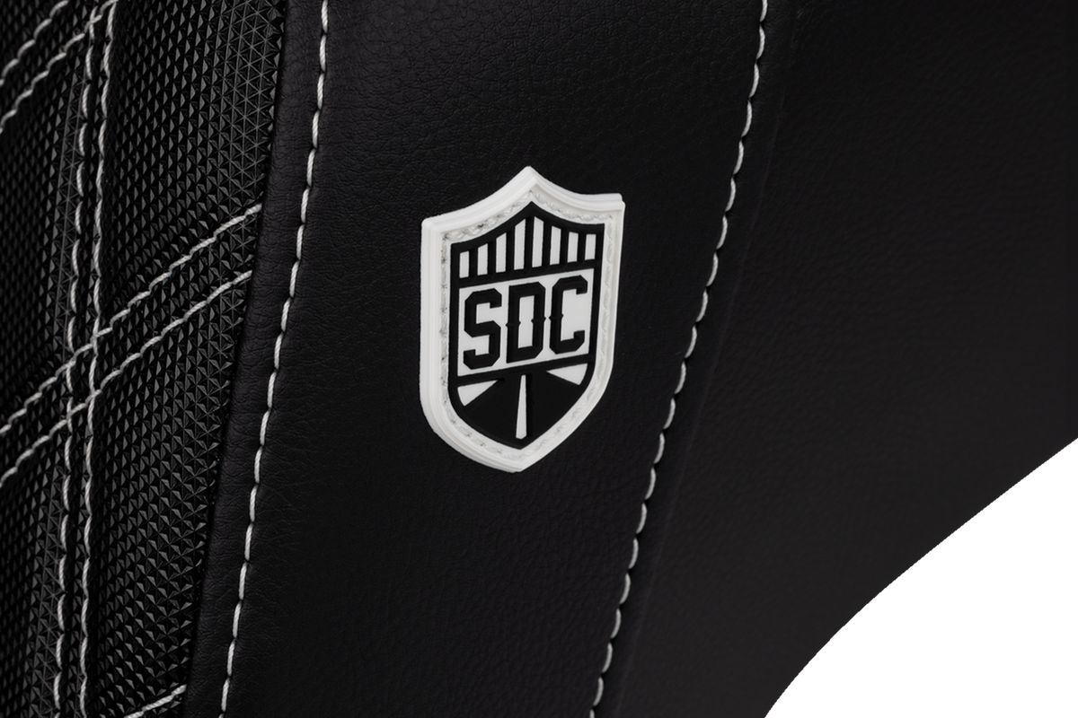 Pro Series SDC Performance Seat - Carbon Fiber/Lumbar Gripper - White Stitch - Dyna '06-'17
