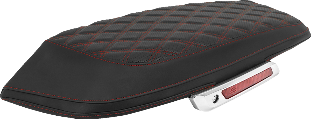 Saddlebag Lid Covers - Lattice - Red Stitch - FLH/FLT '23-'25