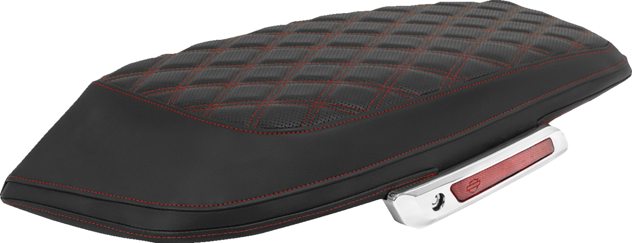 Saddlebag Lid Covers - Lattice - Red Stitch - FLH/FLT '23-'25