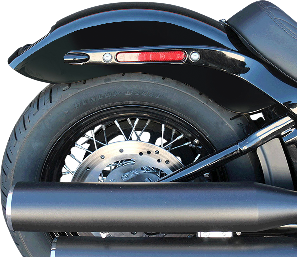 The Fix Rear Fender - Black Frame Plate - HD Softail '18-'20