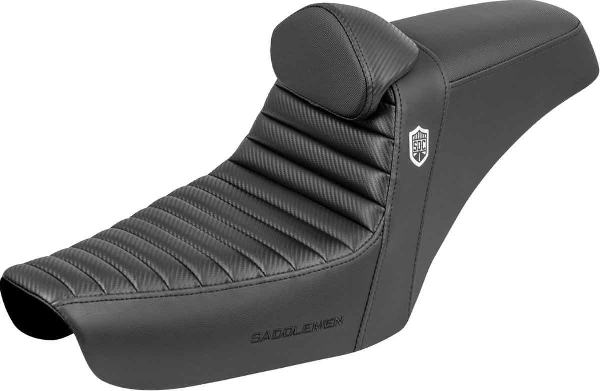 Step-Up Seat - Gripper - Black - With Backrest - FXD '96-'03