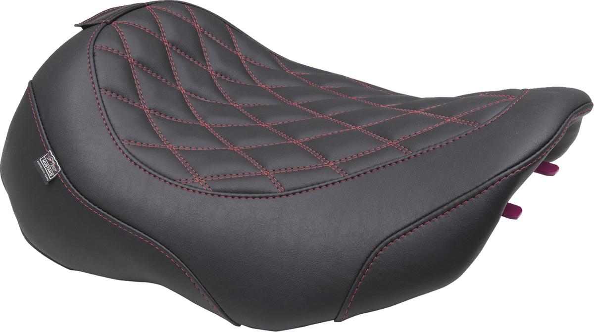 Wide Tripper™ Seat - Solo - Dark Cherry Stitching - FLT/FLH '23-'25