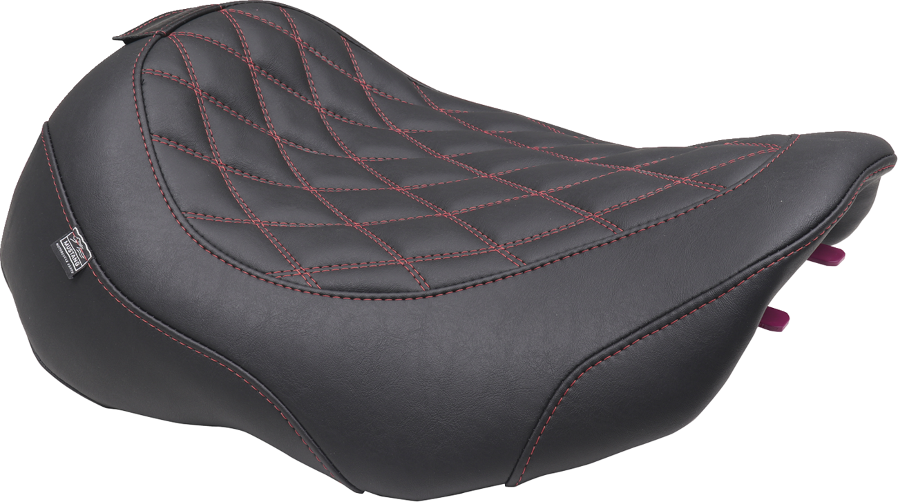 Wide Tripper™ Seat - Solo - Dark Cherry Stitching - FLT/FLH '23-'25