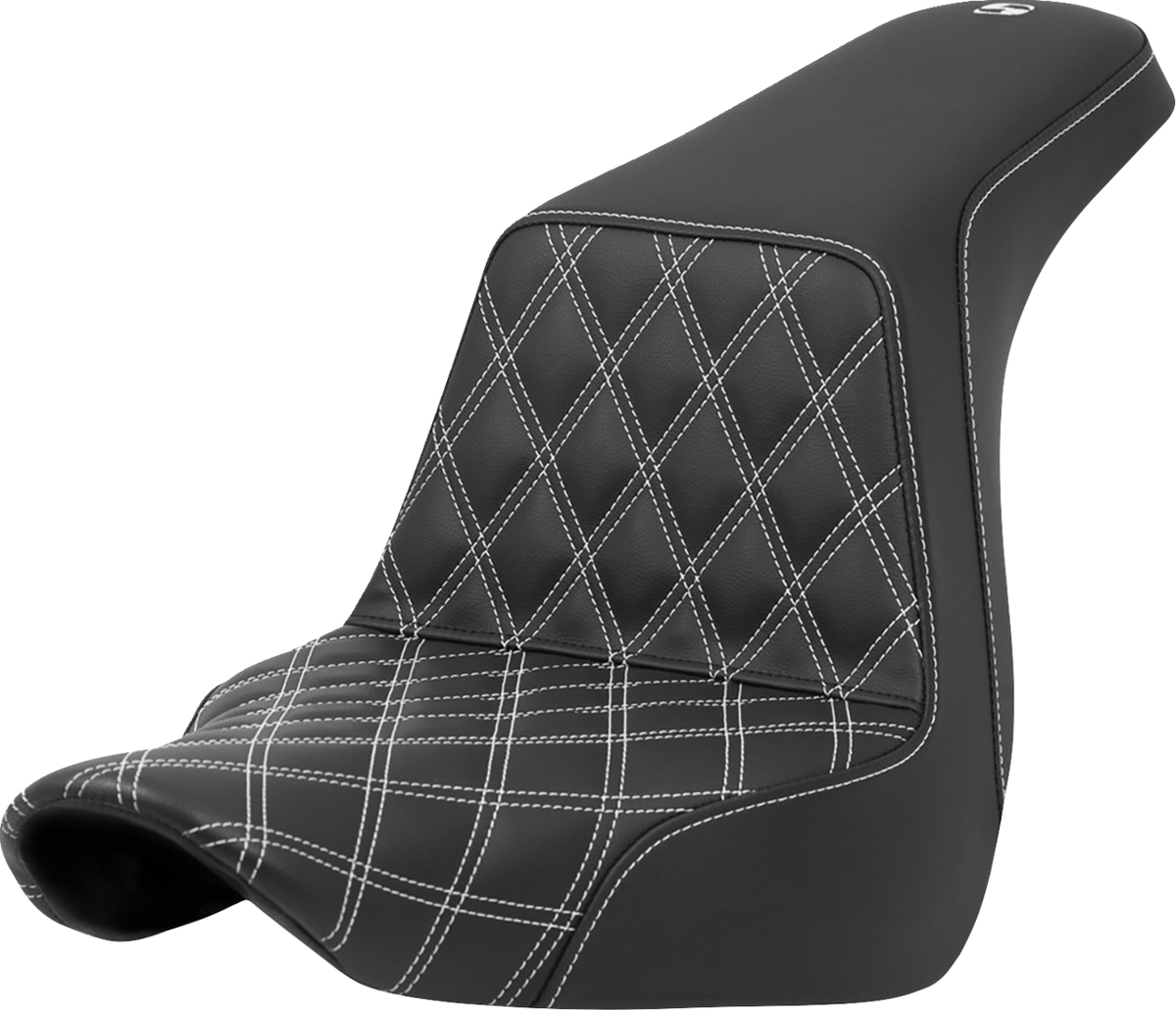 Step-Up Seat - Front Lattice Stitch - White Stitch - FXLR/FLSB '18-'24