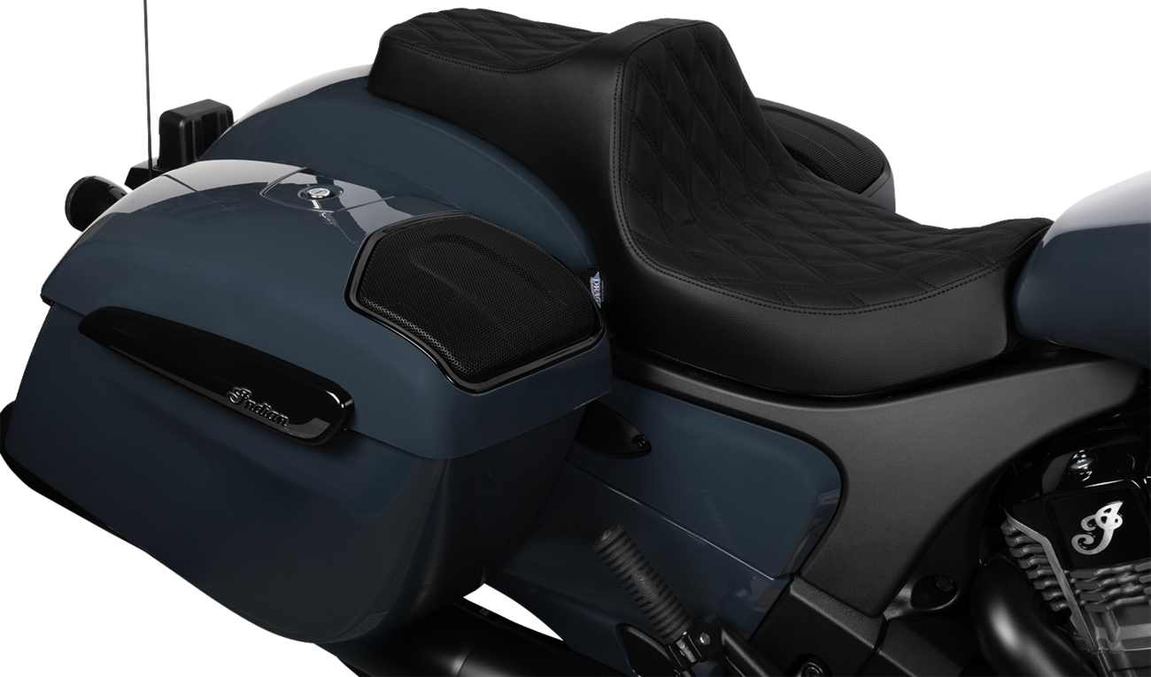Predator III 2-Up Seat - Vinyl - Double Diamond - Black Stitch - Chieftain '25/Challenger '20-'25