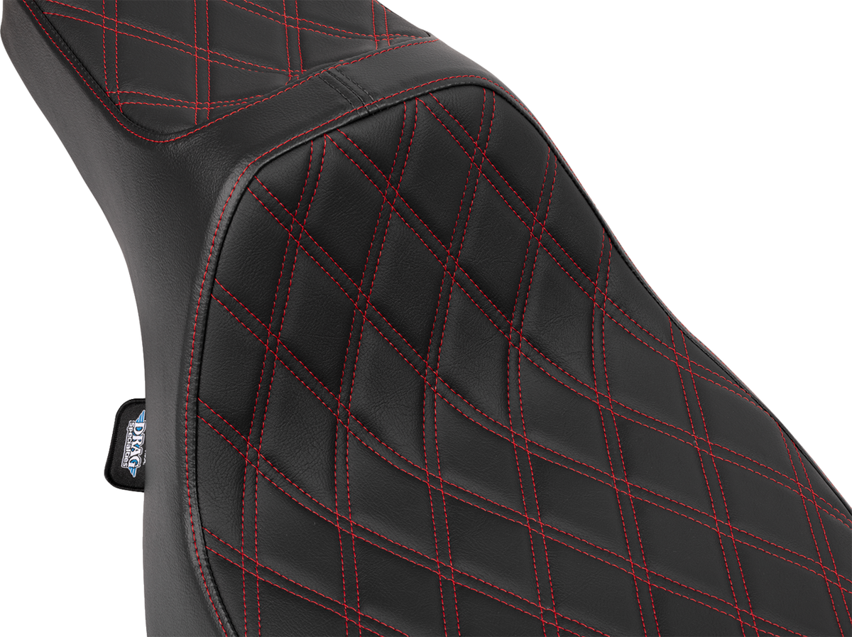 Extended Reach Predator III Seat - Vinyl - Red Double Diamond Stitch - FLT/FLH '23-'25