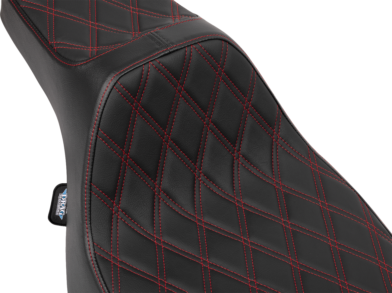 Extended Reach Predator III Seat - Vinyl - Red Double Diamond Stitch - FLT/FLH '23-'25