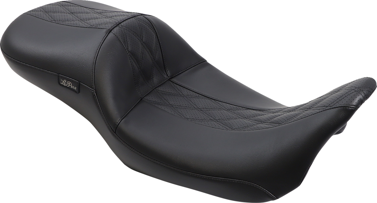 Maverick Daddy Long Legs Seat - Black W/ Black HR Inlay - Double Diamond - FL '08-'23
