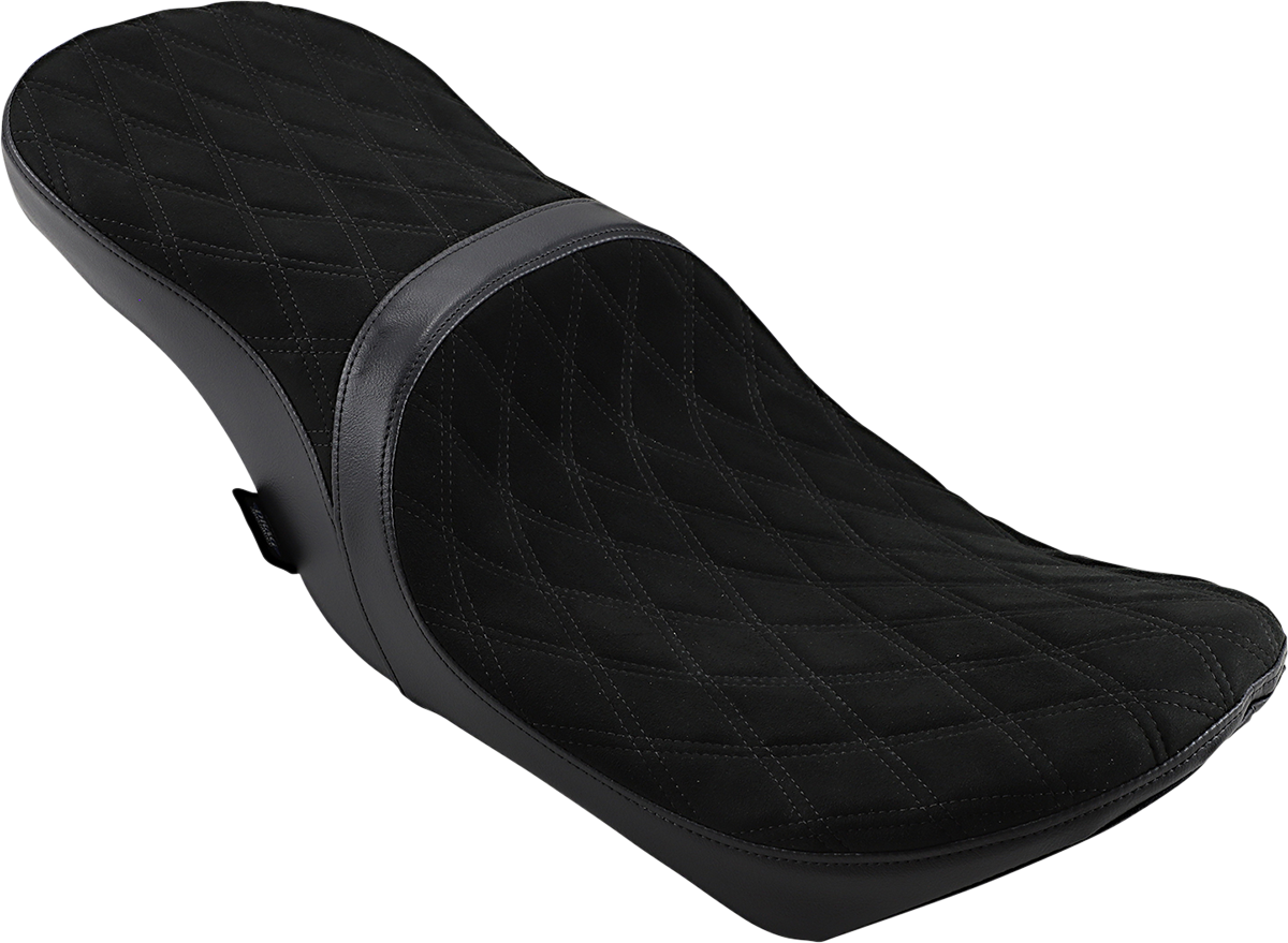 Low Touring Seat - Vinyl - Faux Suede Double Diamond - Yaffe Tanks - FL '08-'23