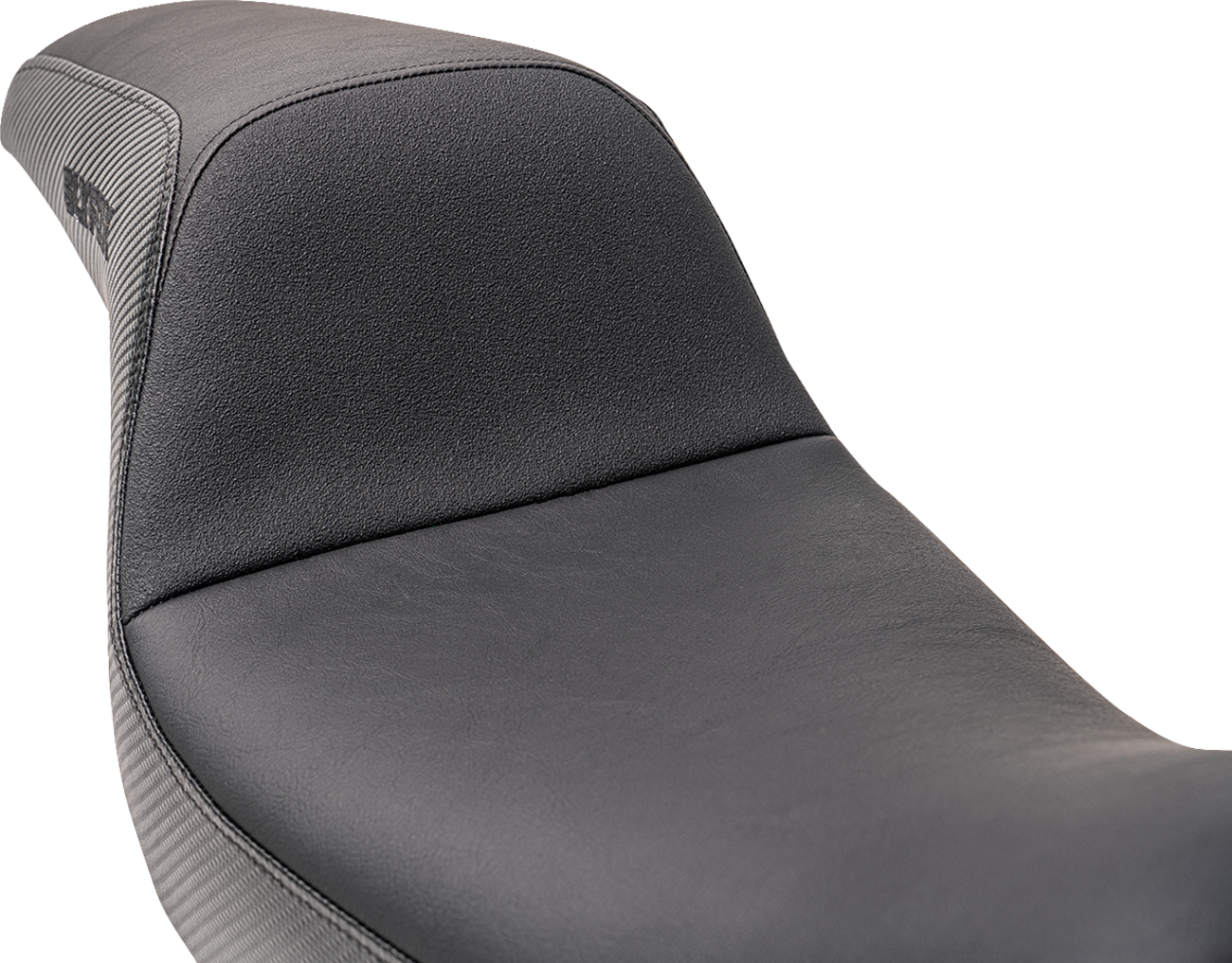 Drifter Seat - Black Logo - Black Vinyl W/ Slipstop - Carbon Fiber - Dyna '96-'03