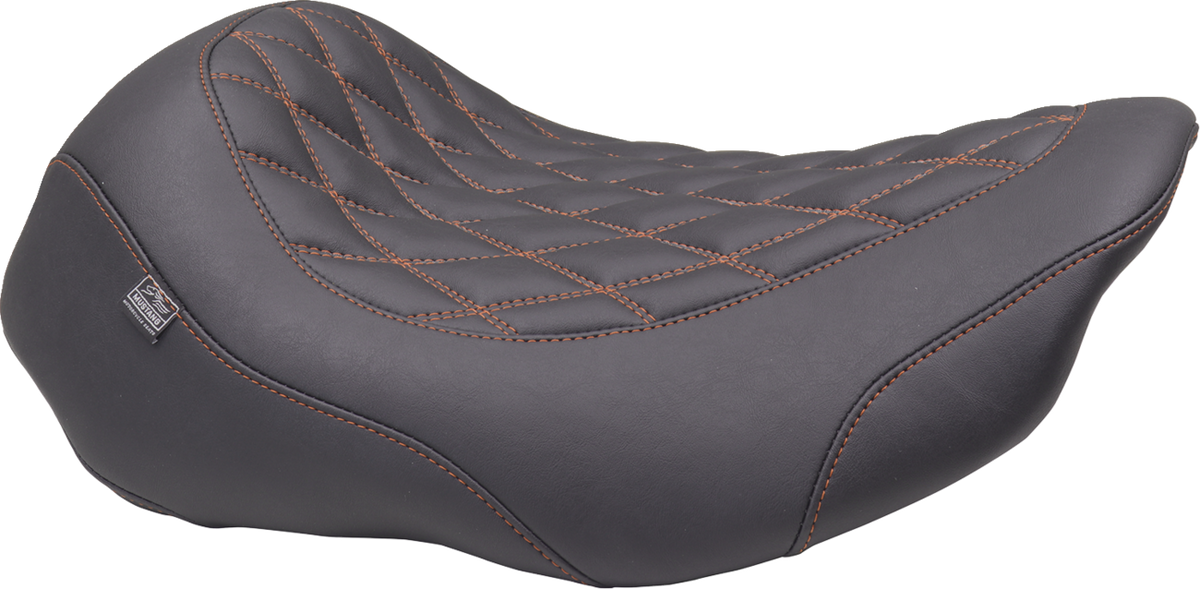 Wide Tripper™ Seat - Solo - Mandarin Orange Stitching - FLT/FLH '23-'25