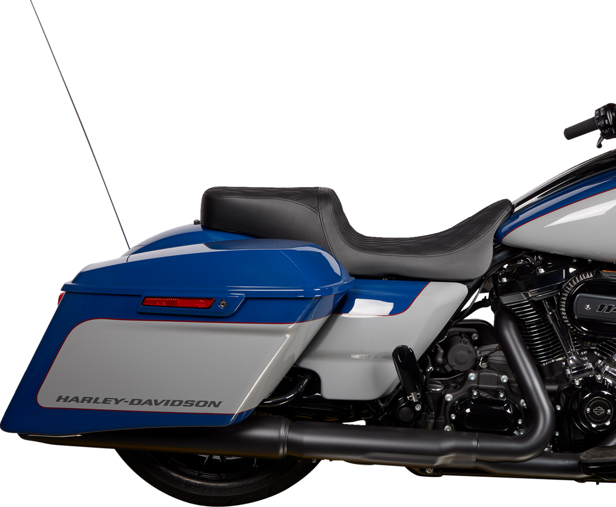 Predator 2-Up Seat - Vinyl - Double Diamond Black Stitch - W/O Backrest - FL '08-'23