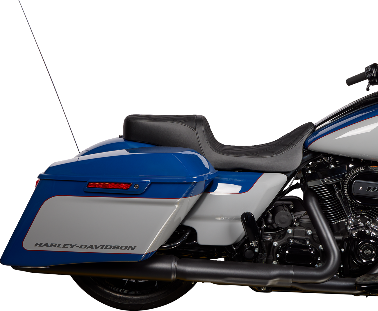 Predator 2-Up Seat - Vinyl - Double Diamond Black Stitch - W/O Backrest - FL '08-'23