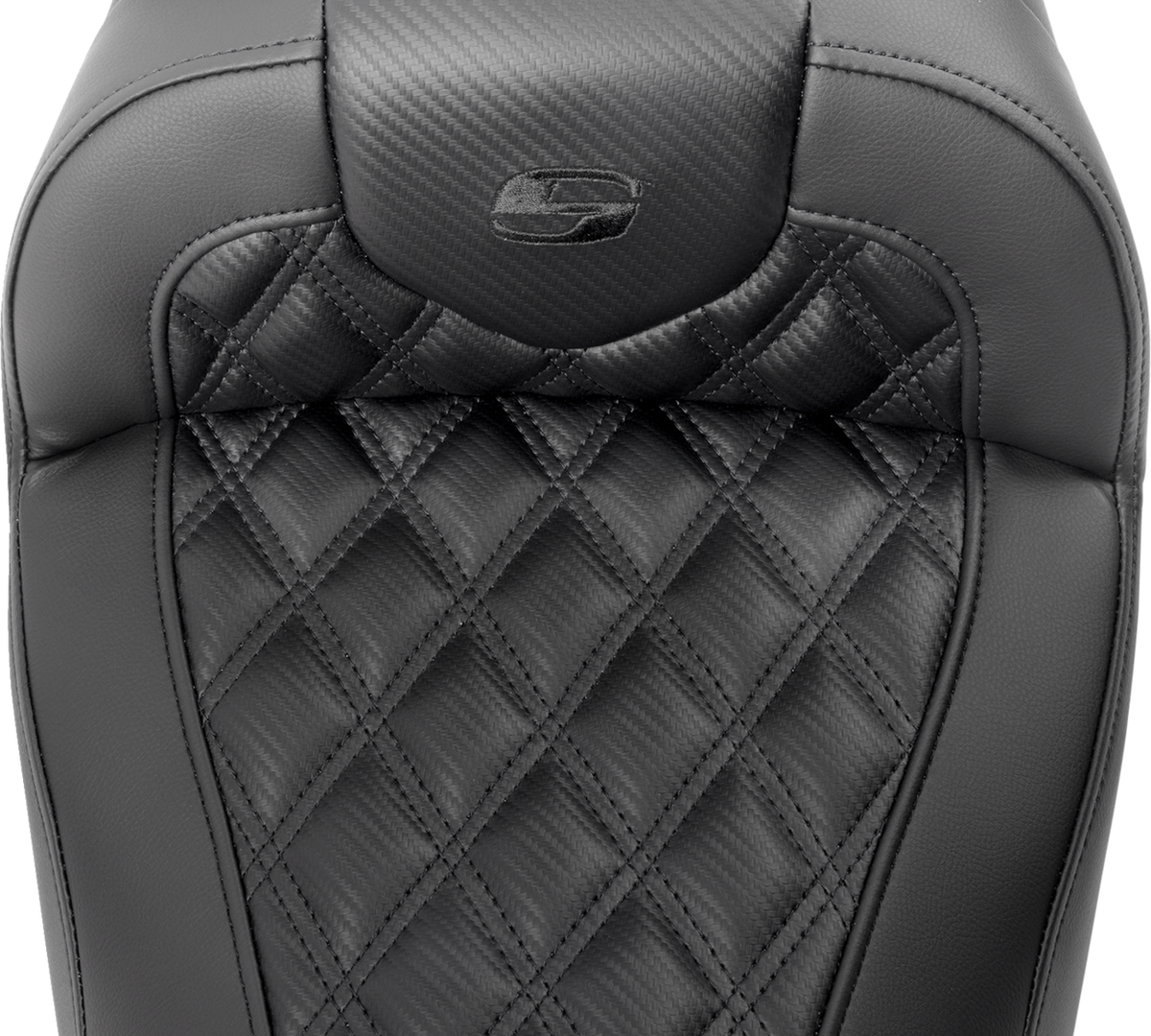 RoadSofa™ Seat - With Backrest - Carbon Fiber - Lattice Stitch - FLTR/FLHX '23-'24