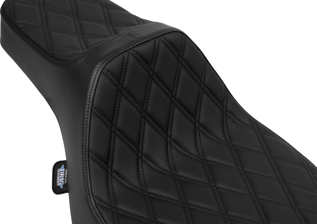 Extended Reach Predator III Seat - Vinyl - Black Double Diamond Stitch - FLH/FLT '23-'25