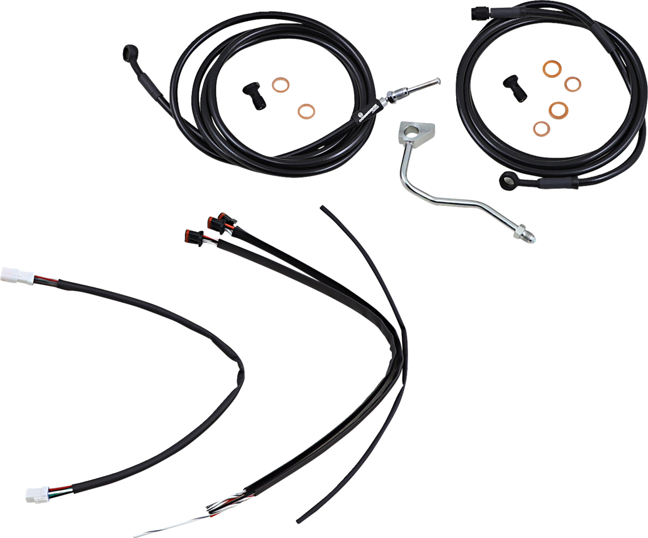 Complete Black Vinyl Handlebar Cable/Line Kit For Ape Hangers - 16" - ABS - '17-'20 Touring