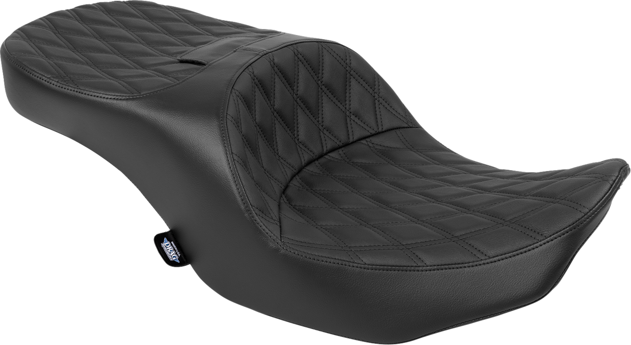 Forward Position Freedom Seat - Vinyl/Solar Leather - Black Double Diamond Stitch - FLH/FLT '23-'25