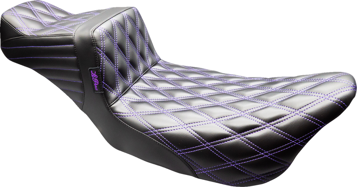 Tailwhip Daddy Long Legs Seat - Black - Purple Double Diamond Stitch - FLT/FLH '08-'23