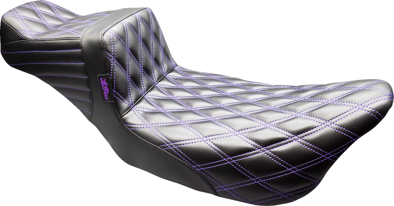 Tailwhip Daddy Long Legs Seat - Black - Purple Double Diamond Stitch - FLT/FLH '08-'23