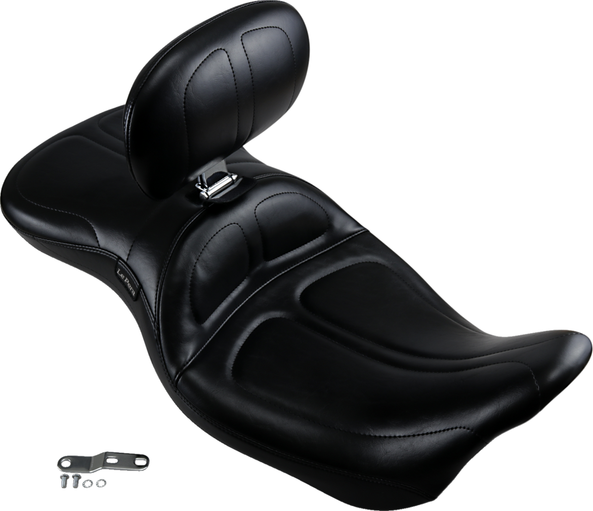 Maverick Seat - With Backrest - Stitched - Black - FL '08-'23