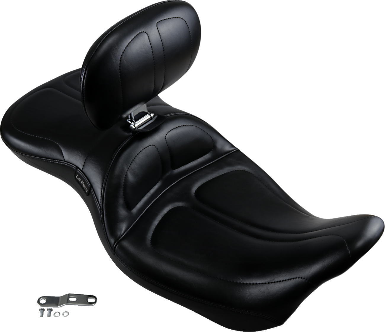 Maverick Seat - With Backrest - Stitched - Black - FL '08-'23