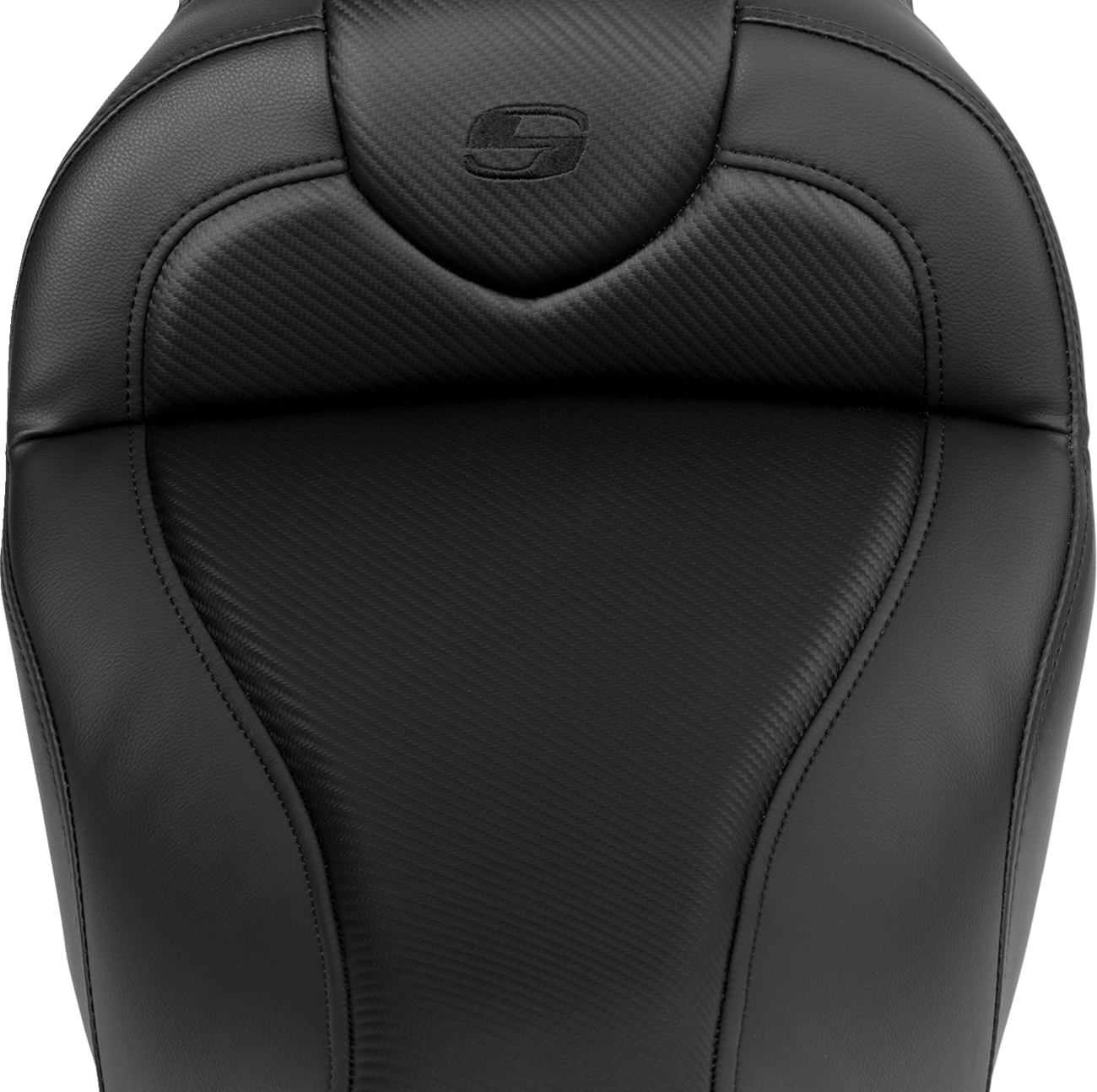 Roadsofa™ Seat - With Backrest - Carbon Fiber - Black Stitch - FL '08-'19