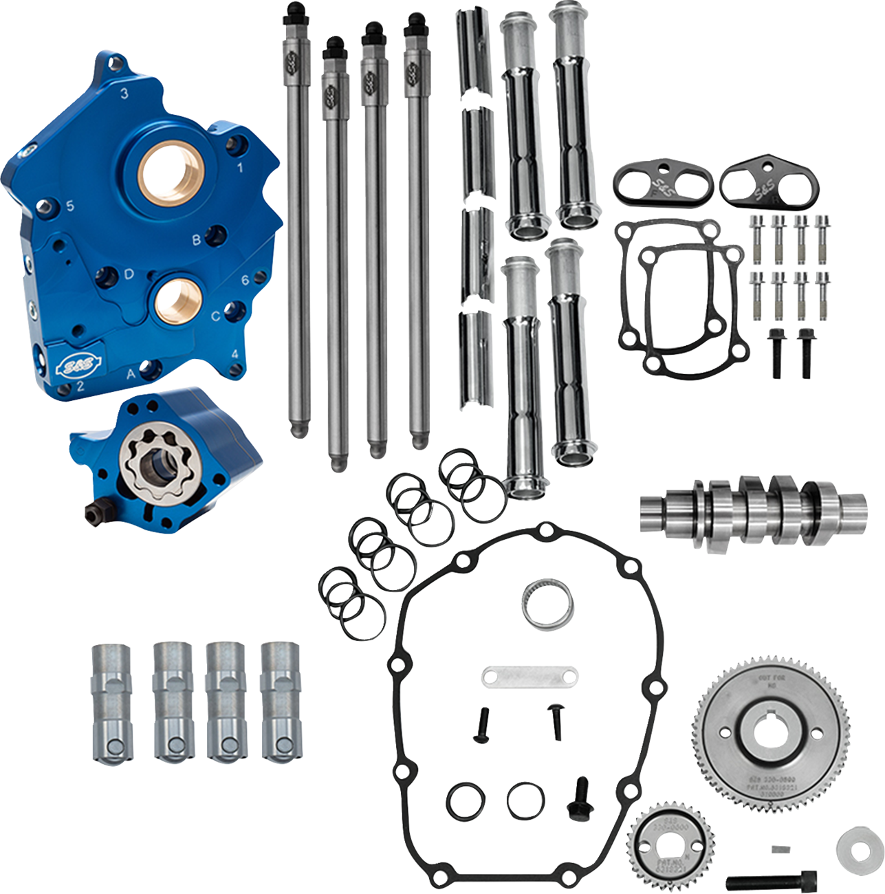 Cam Chest Kit - 496 Gear Drive Cam - Oil Cooled - Chrome Pushtubes - M8