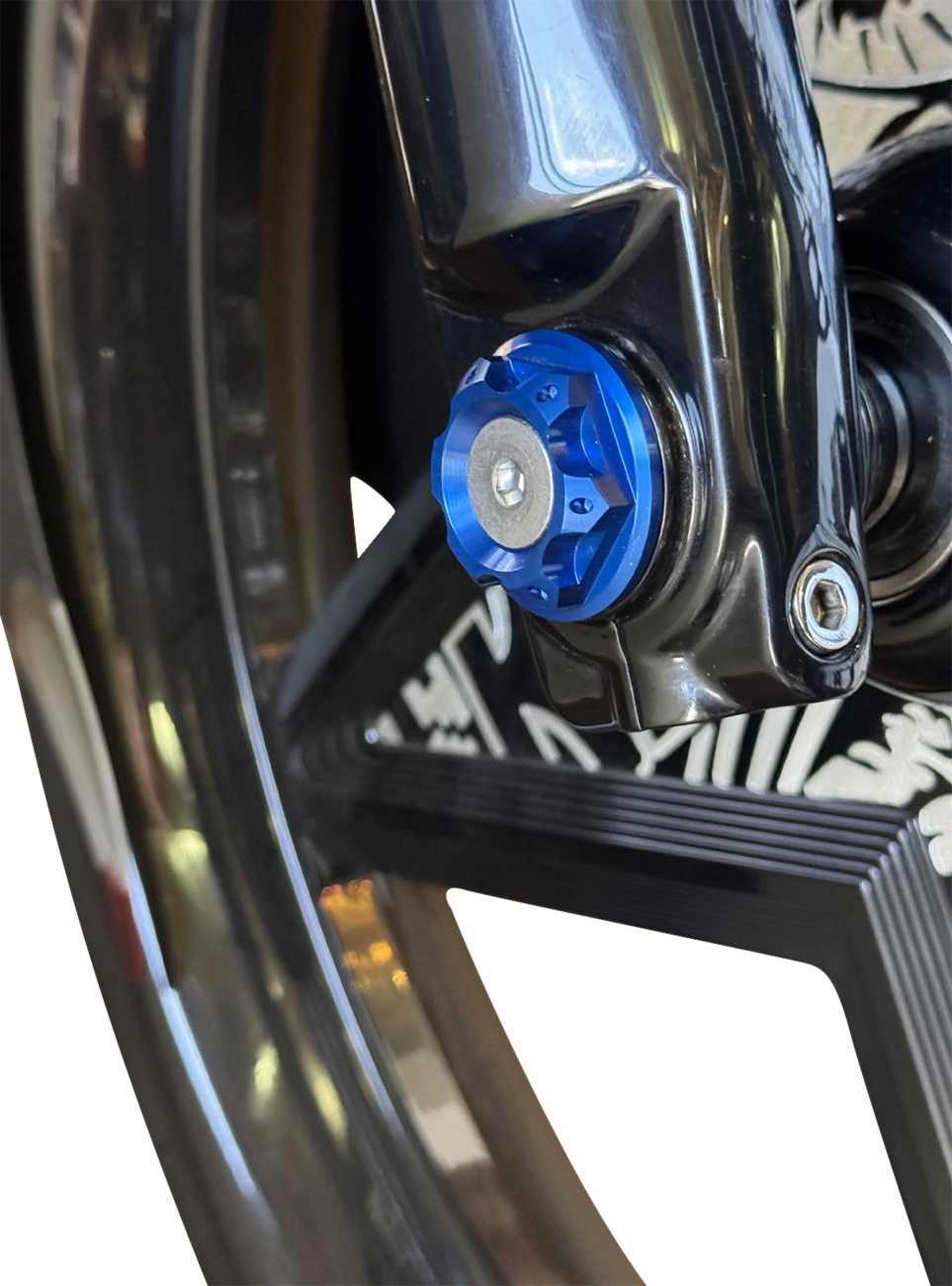Y-Axle With Turret Style Axle Cover Kit - Custom - Front - Blue - 25 MM