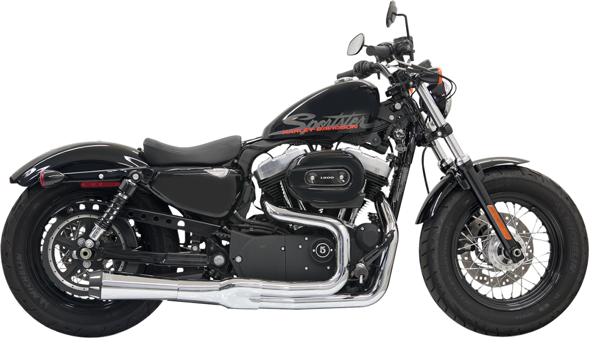 Mega Power Exhaust - Chrome - Short - '04-'13 XL With Mid/Forward Controls