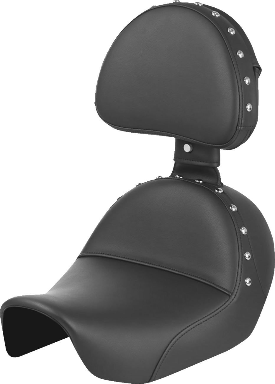 Heels Down Solo Seat - With Backrest - Studded - Black - Dyna