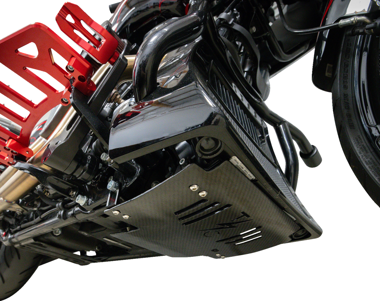 Skid Plate - Carbon Fiber/Gloss - With Black Brackets - FLHX/FLTRX