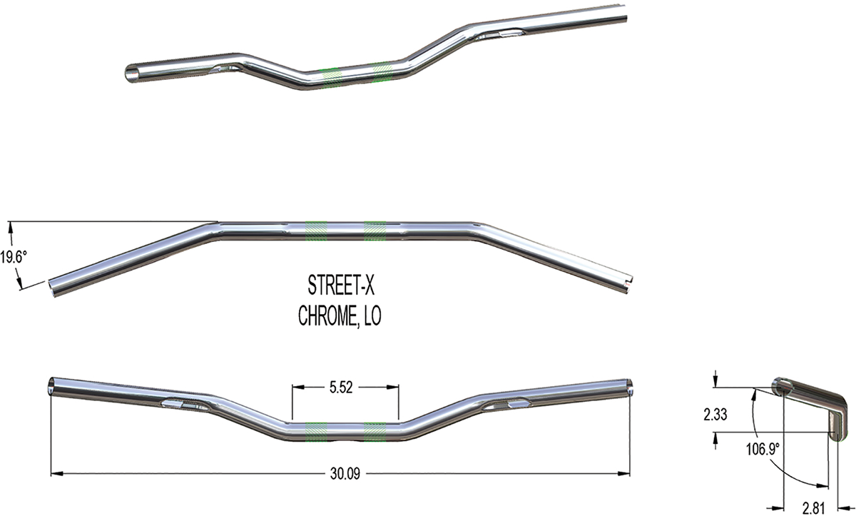 Street-X Handlebars - Low Bend - Chrome