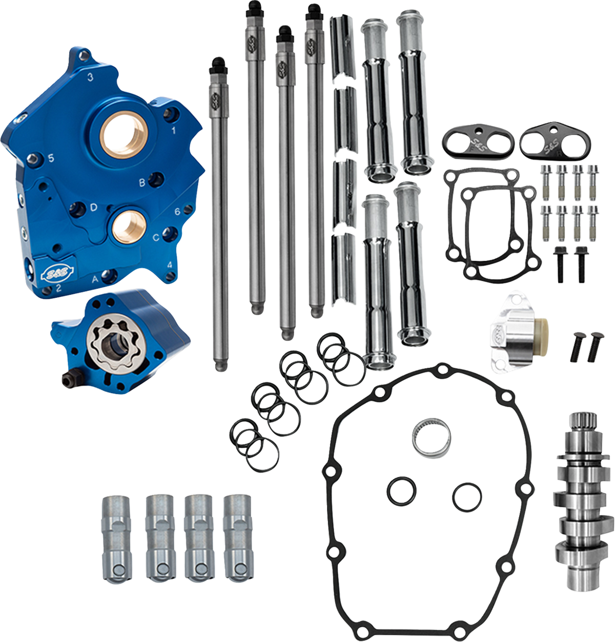 Cam Chest Kit - 496 Chain Drive Cam - Water Cooled - Chrome Pushtubes - M8