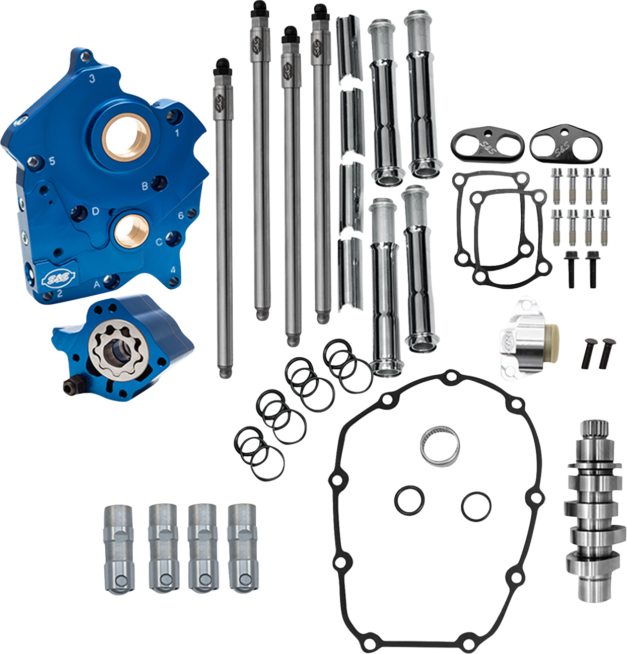 Cam Chest Kit - 496 Chain Drive Cam - Water Cooled - Chrome Pushtubes - M8