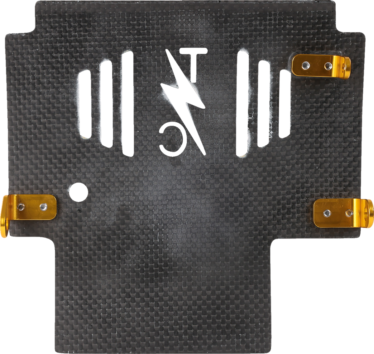 Skid Plate - Carbon Fiber/Gloss - With Gold Brackets - FLHX/FLTRX