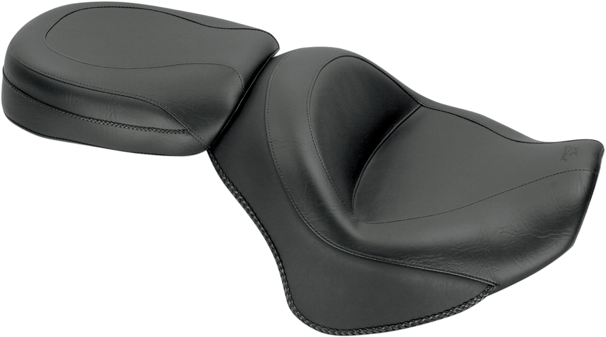Seat - Vintage - Wide - Touring - Without Driver Backrest - Two-Piece - Smooth - Black - Stryker