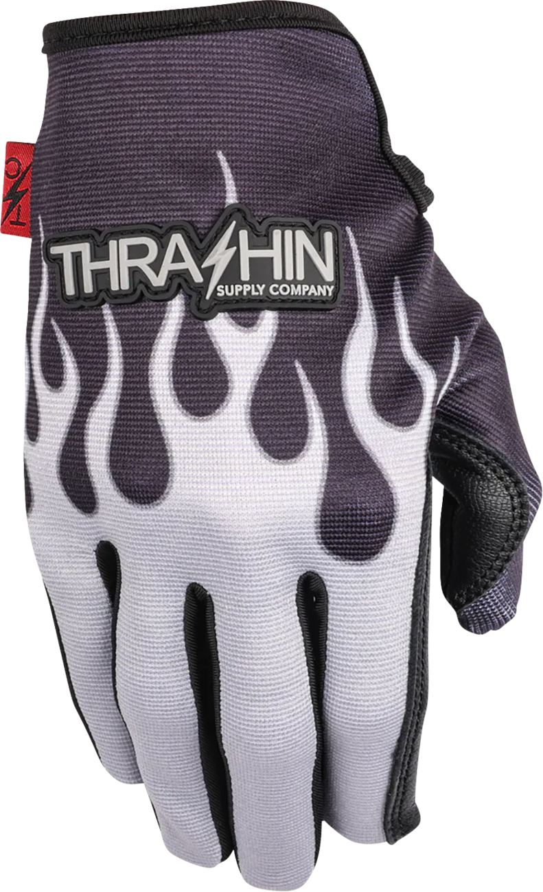 Stealth Leather Palm Flame Gloves