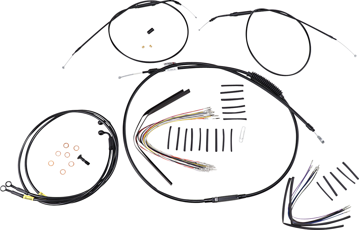 Jail Bar Cable Kit - 14" Handlebars - Black Vinyl - '08-'11 FXDF