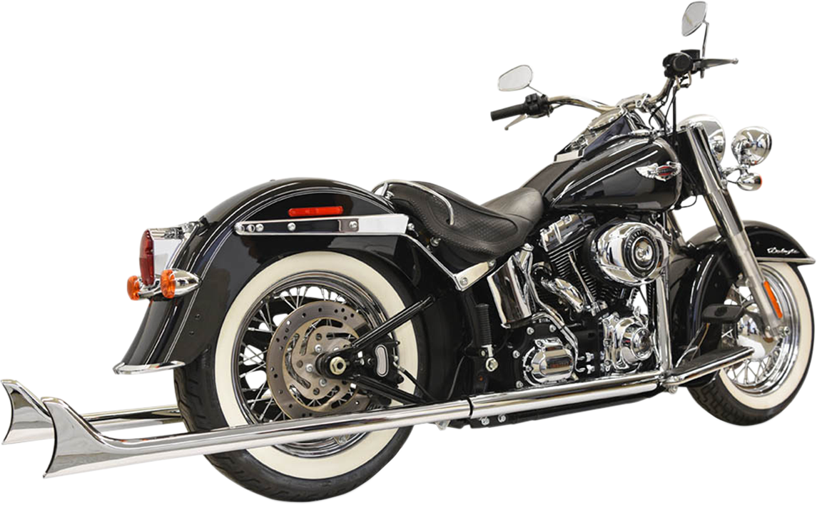 True Duals Exhaust System With Fishtail Mufflers — Without Baffles
