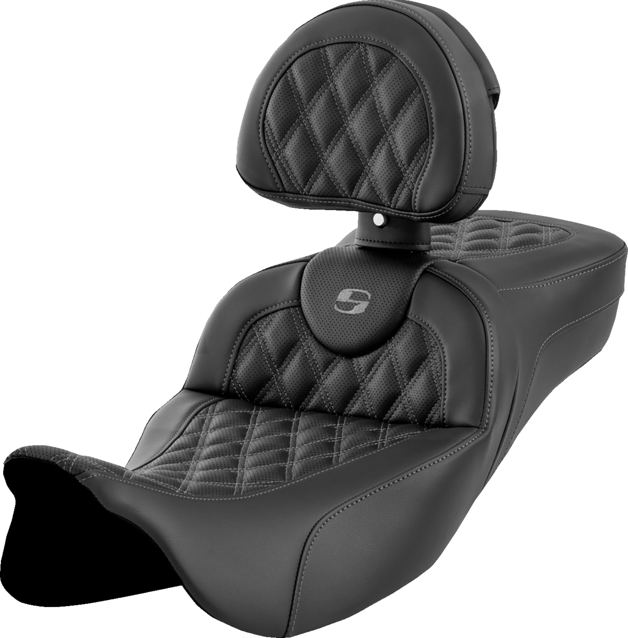 Roadsofa™ Extended Reach Seat - Lattice Stitch - Dark Gray Stitch - With Backrest - FL '08-'24