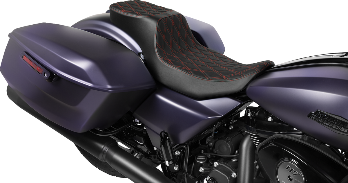 Performance Predator 2-Up Seat - Extended Reach - Vinyl - Red Double Diamond Stitch
