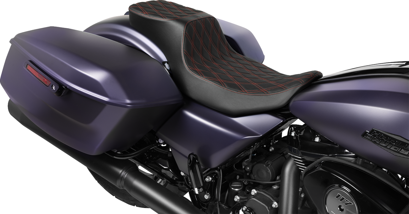 Performance Predator 2-Up Seat - Extended Reach - Vinyl - Red Double Diamond Stitch