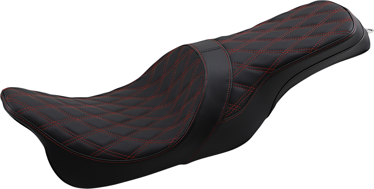 Forward Positioned Predator 2-Up Seat - Double Diamond - Red Stitched - FL '08-'23