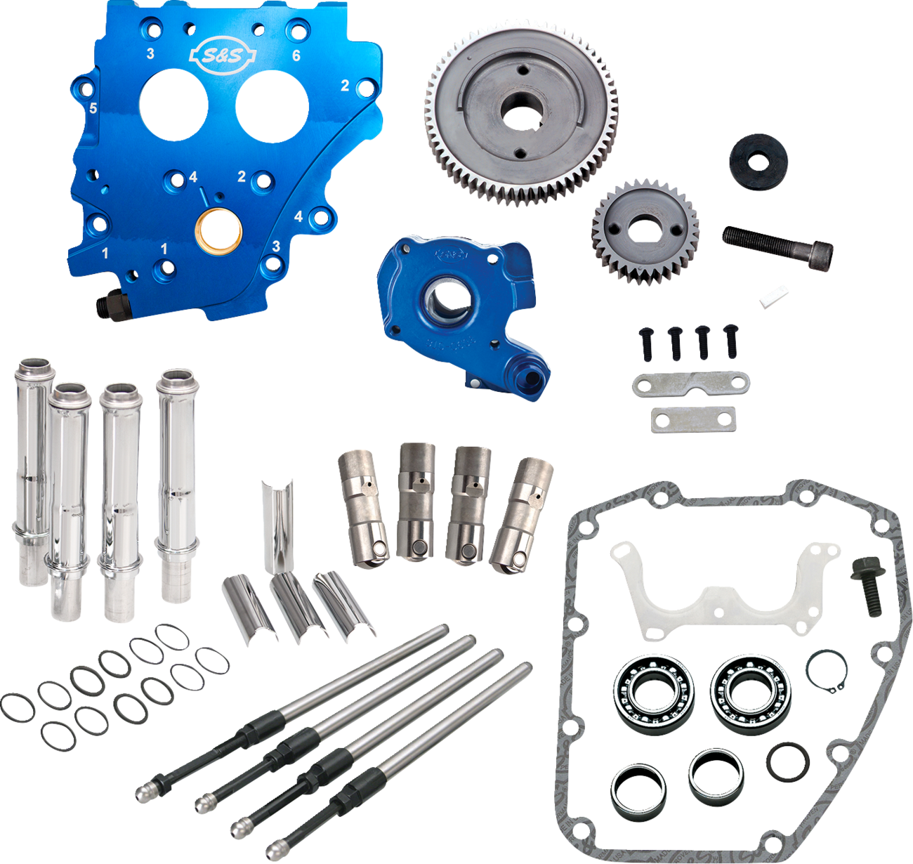 Cam Chest Kit Without Cams - Gear Drive - Oil Cooled - Chrome Pushrods - Twin Cam