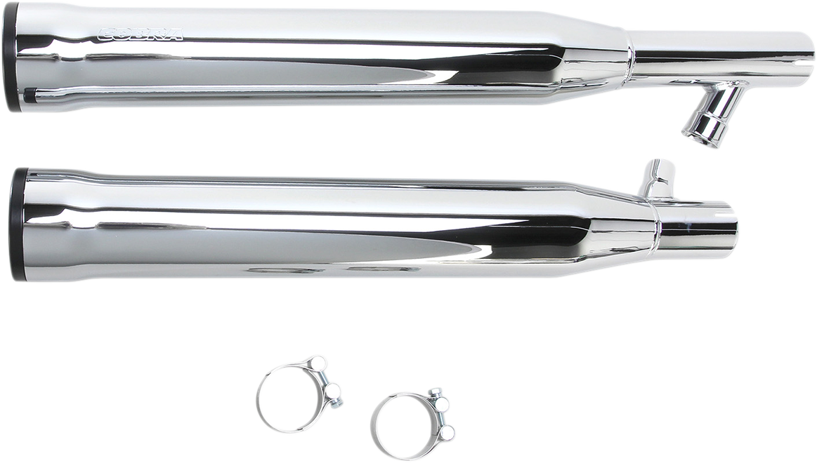 Slip-On Mufflers With Race Pro Tips - 3" - Chrome - '00-'06 FLSTF/FXSTD