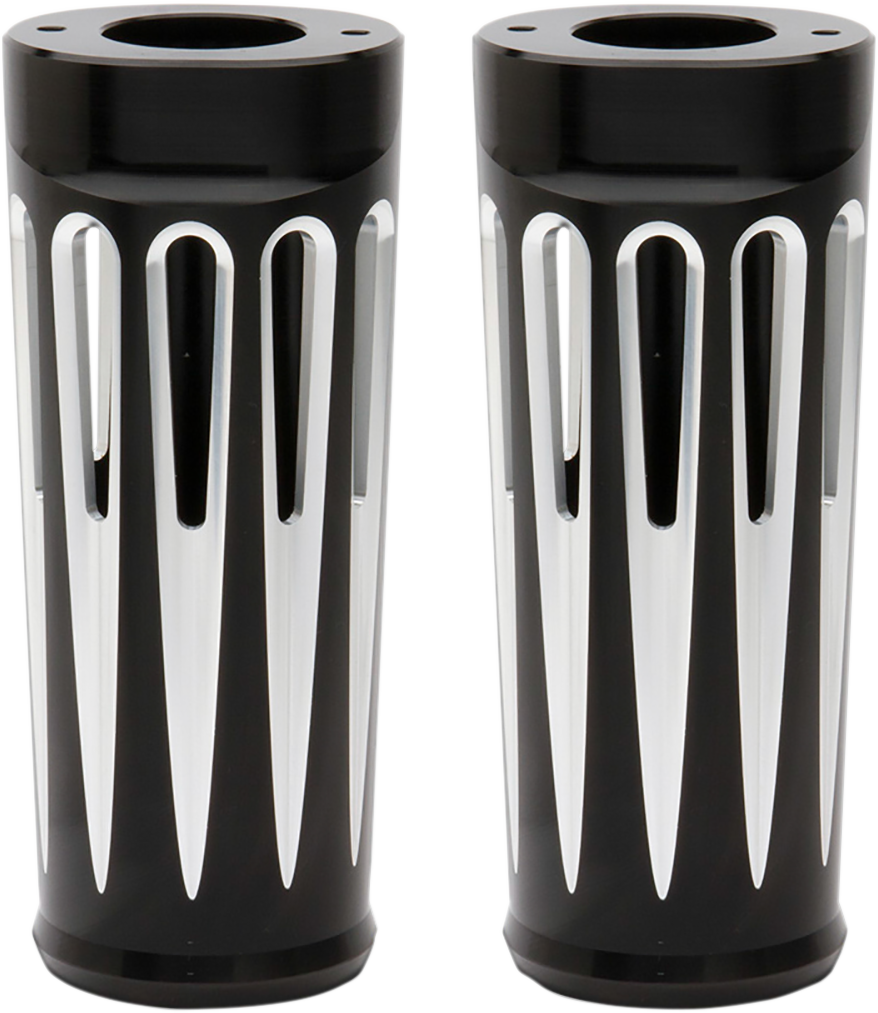 Fork Boot Covers - +2" - Black Anodized - Deep Cut - FL