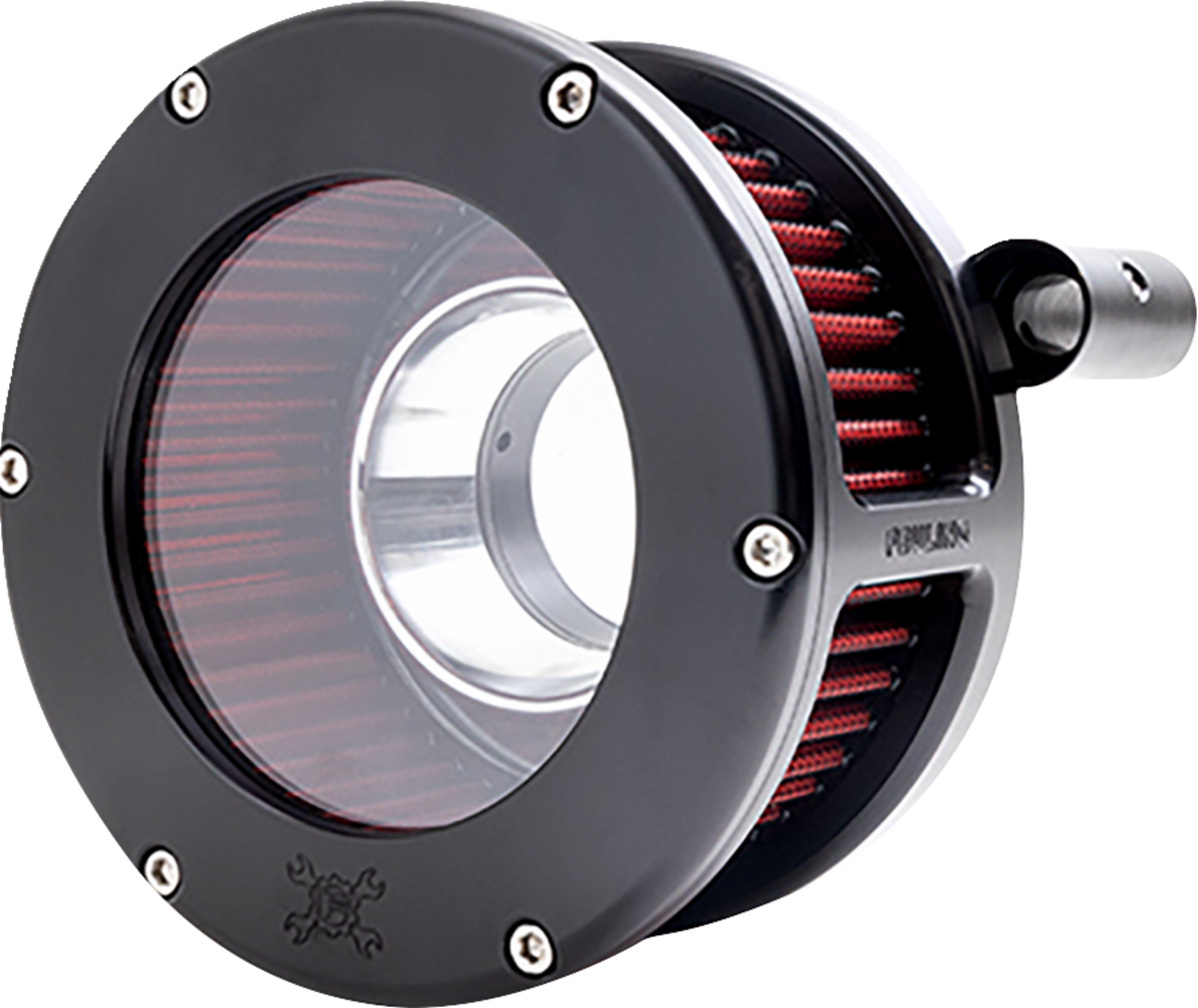 BA Air Cleaner Kit - Black/Clear With Red Filter - Twin Cam