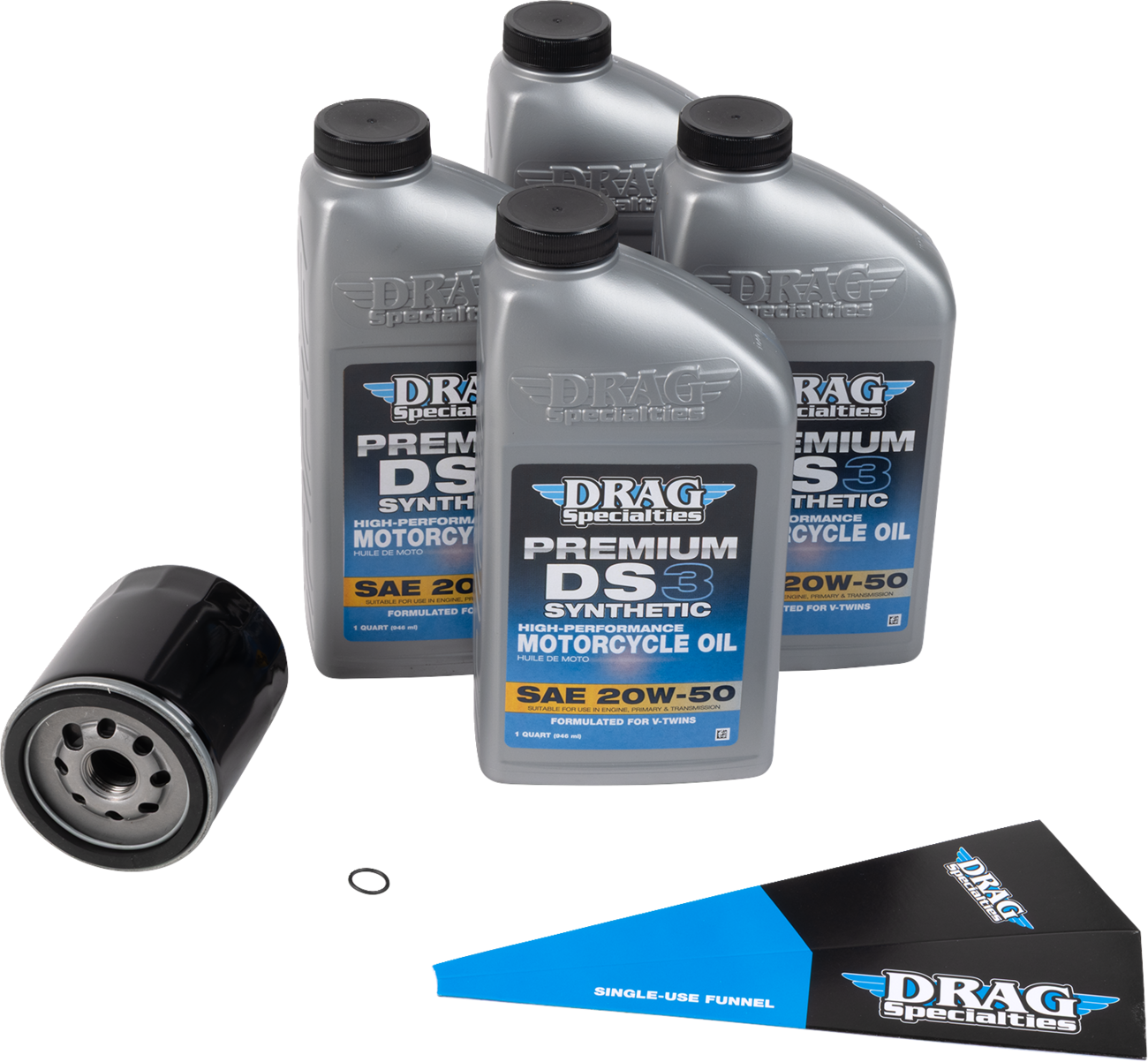 Full Synthetic Oil Change Kit - 20W50 - Twin Cam - Black Filter