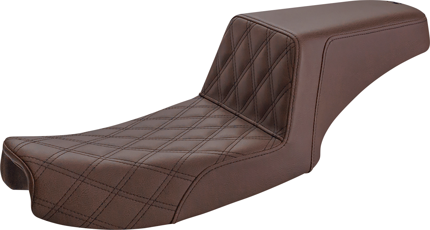 Step-Up Seat - Front Lattice Stitch - Brown - Dyna